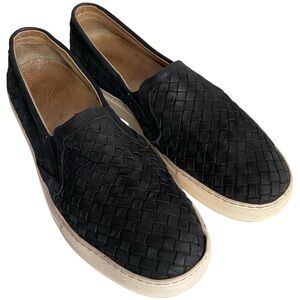 M. Gemi Black Woven Leather Loafer Slip-On Shoes Italy Women’s Size 40